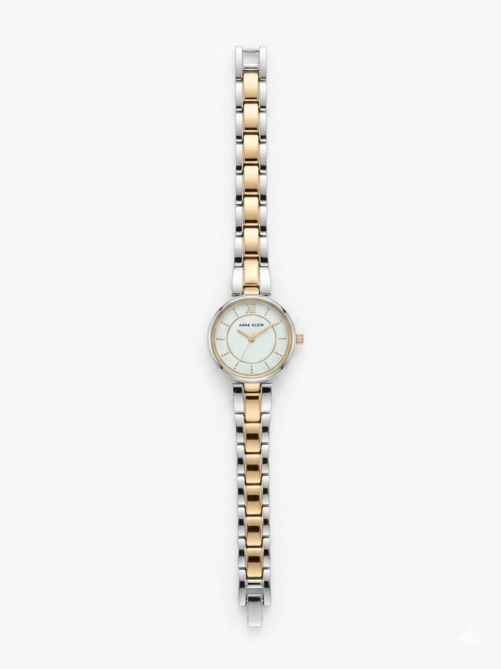 Anne Klein Two-Tone Gold and Silver Link Bracelet Watch